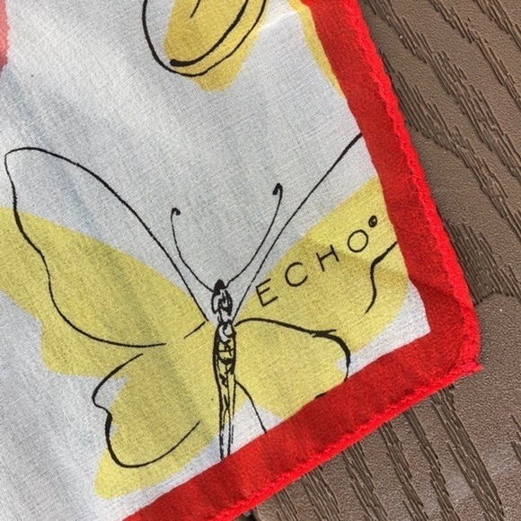 Echo Vintage sheer silk dainty butterfly scarf - Picture 4 of 8